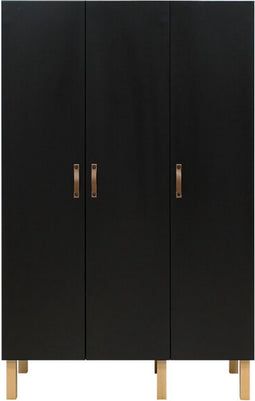 Bopita Floris 3-Deurskast - Matte Black/Natural