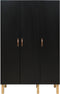 Bopita Floris 3-Deurskast - Matte Black/Natural