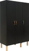 Bopita Floris 3-Deurskast - Matte Black/Natural