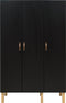 Bopita Floris 3-Deurskast - Matte Black/Natural