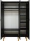 Bopita Floris 3-Deurskast - Matte Black/Natural