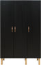 Bopita Floris 3-Deurskast - Matte Black/Natural