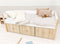 Bopita Lucas compactbed 90x200 met 3 opbergbakken - Wit/Naturel