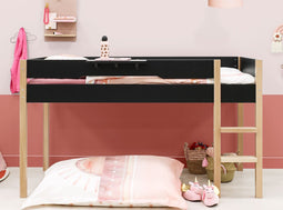 Bopita Lucas halfhoogslaper 90x200 - Mat Zwart/Naturel