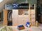 Bopita Lucas hoogslaper 90x200 met opbergkasten - Mat Zwart/Naturel