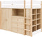 Bopita Lucas hoogslaper 90x200 met opbergkasten - Wit/Naturel