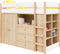 Bopita Lucas hoogslaper 90x200 met opbergkasten - Wit/Naturel