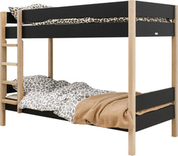Bopita Lucas stapelbed 90x200 - Mat Zwart/Naturel