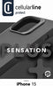 Cellular Line Sensation+ - Soft case - Siliconen - Zwart (iPhone 15)