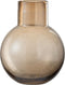 J-Line vaas Bol Met Hals - glas - amber - large - 29 cm hoog