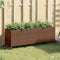 vidaXL - Plantenbak - met - wielen - 3 - potten - 107x32x38 - cm - poly - rattan - bruin