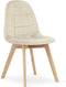 BORA Stoel - Beige Velvet, Houten Poten, Functioneel Ontwerp en Comfortabele Zitting voor Woonkamer, Keuken, Slaapkamer en Eetkamer, Max. 120 kg
