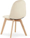 BORA Stoel - Beige Velvet, Houten Poten, Functioneel Ontwerp en Comfortabele Zitting voor Woonkamer, Keuken, Slaapkamer en Eetkamer, Max. 120 kg