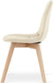 BORA Stoel - Beige Velvet, Houten Poten, Functioneel Ontwerp en Comfortabele Zitting voor Woonkamer, Keuken, Slaapkamer en Eetkamer, Max. 120 kg