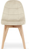 BORA Stoel - Beige Velvet, Houten Poten, Functioneel Ontwerp en Comfortabele Zitting voor Woonkamer, Keuken, Slaapkamer en Eetkamer, Max. 120 kg