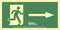 Bord Normaluz Evacuación flecha derecha PVC (32 x 16 cm)