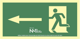 Bord Normaluz Evacuación flecha izquierda PVC (32 x 16 cm)