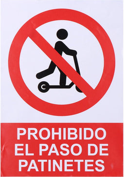 Bord Normaluz Prohibido acceder con patinete Lijmen (21 x 30 cm)
