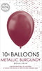 Bordeaux rode ballonnen metallic 30cm | 10 stuks