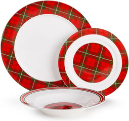 Borden NEW BONE tartan - set van 18 stuk - 3 verschillende borden