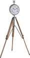 Bordsklocka DKD Home Decor 22 x 40 x 80 cm Natuurlijk Zilverkleurig Aluminium Statief Mangohout Traditioneel