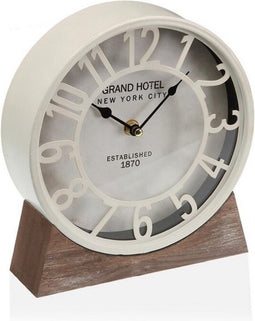 Bordsklocka Versa Wit Hout MDF (20 x 20 x 6 cm) (Ø 20 cm)