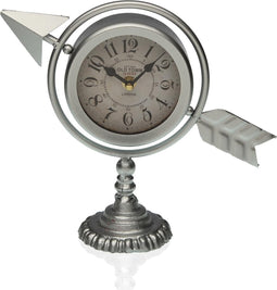 Bordsklocka Versa Zilverkleurig Volledige pijl Metaal 23 x 16 x 8 cm