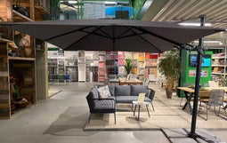 Borek - Barletta vrijhangende zweefparasol 3x3 m. grijs