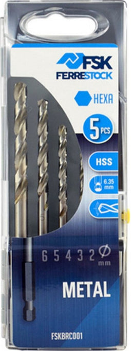 Borenset Ferrestock 2, 3, 4, 5, 6 mm Metaal Zeshoekig