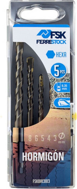 Borenset Ferrestock 3 / 4 / 5 / 6 / 8 mm Universeel Beton Zeshoekig