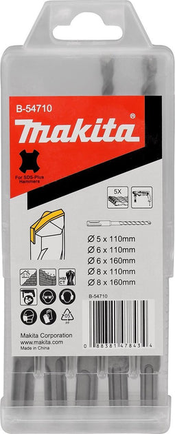Borenset SDS+ 5-Delig 5/6/8X110mm + 6/8X160mm - B-54710