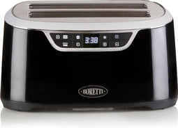 Boretti Tostapane - Broodrooster - 2 extra brede sleuven voor 4 toasts - zwart - B300