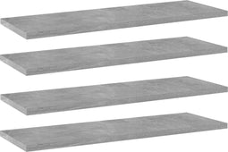 vidaXL - Wandschappen - 4 - st - 60x20x1,5 - cm - spaanplaat - betongrijs