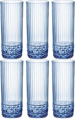 Bormioli Rocco America 20's Longdrinkglazen - Blauw - 400ml - 6 Stuks