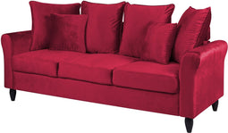 BORNHOLM - Driezitsbank - Rood - Fluweel