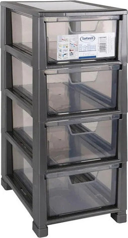 Borvat® | Ladesysteem | Plastic Lade Organizer | 4 Lagen | Desktop LadeSysteem | Vanity Storage Case | Kleine Items Container | Craft Cabinet voor Cosmetica | Gadgets Office | Plastic