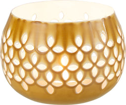 J-Line theelichthouder Geperforeerd - ijzer - oker