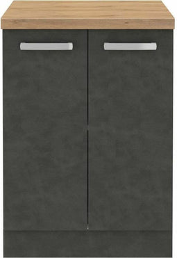 Onderkast met 2 draaideuren - Mat grijs - L 60 x D 51,6 x H 85 cm - LASSEN