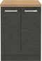 Onderkast met 2 draaideuren - Mat grijs - L 60 x D 51,6 x H 85 cm - LASSEN