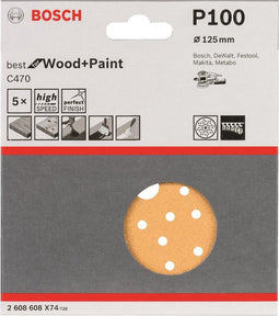 Bosch 2608608X74 Schuurschijf C470 - K100 - 125mm (5st)