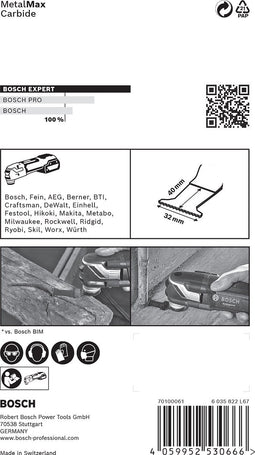 Bosch 2608900014 EXPERT Starlock CoatedCarbide invalzaagblad AIZ 32 AIT Carbide, Metal 32 x 40 mm 1