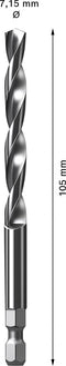 Bosch 2608900528 EXPERT Centreerboor HSS-G, 7,15 x 105 mm