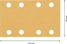 Bosch 2608900879 EXPERT Schuurvel C470 Best for Wood and Paint, 80 x 133 mm, korrel 80, 8 gaten, 10x