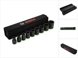 Bosch 9-delige dopsleutelmoffenset - lengte 38 mm - 10 tem 27 mm