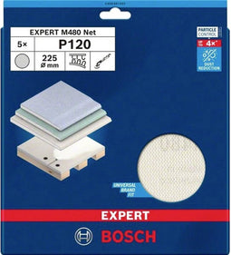 Bosch Accessories 2608901637 Schuurnet voor wand- en plafondschuurmachine Korrelgrootte 120 (Ø) 225 mm 5 stuk(s)