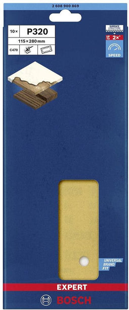 Bosch Accessories EXPERT C470 2608900869 Oscillerend schuurpapier Geperforeerd (l x b) 280 mm x 115 mm 10 stuk(s)