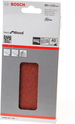 Bosch Accessories EXPERT C470 2608900877 Oscillerend schuurpapier Geperforeerd Korrelgrootte 40 (l x b) 133 mm x 80 mm 10 stuk(s)