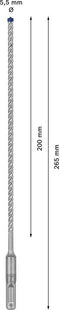 Bosch Accessories EXPERT SDS plus-7X 2608900068 Hamerboor 1 stuks 5.50 mm Gezamenlijke lengte 265 mm SDS-Plus 1 stuk(s)