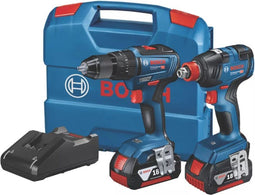 Bosch Blauw Combopack GSB 18V-55 Accu schroef-klopboormachine + GDX 18V-200 Slag(moer)schroevendraaier | 2 x 5.0Ah accu's + lader - 0615990M71