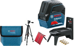 Bosch GCL 2-15 Kruislijnlaser met loodlijnfunctie in tas & statief (BT 150) - 15m